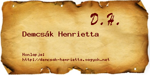 Demcsák Henrietta névjegykártya