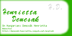 henrietta demcsak business card